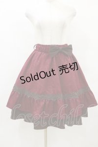 axes femme / ベルト付きジャガードスカート M ボルドー H-25-08-22-1029-AX-SK-NS-ZH
