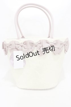 画像1: m petit by misako / NINA'Sコラボ リボンファーバッグ  オフ/ピンク H-25-08-22-1003-LO-BG-NS-ZH