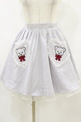 Ank Rouge / くまちゃんポッケスカート M ブルーグレー H-25-08-22-1030-CA-SK-NS-ZH