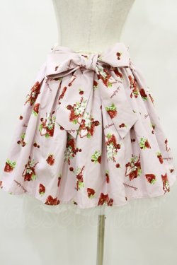 画像2: Ank Rouge / ストロベリーブーケ柄スカート M ピンク H-25-08-22-1031-CA-SK-NS-ZH
