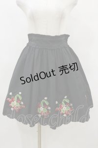 Ank Rouge / ストロベリー刺繍ローンスカート M ブラック H-25-08-22-1032-CA-SK-NS-ZH