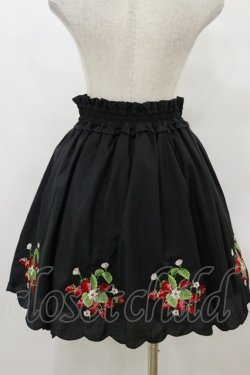 画像2: Ank Rouge / ストロベリー刺繍ローンスカート M ブラック H-25-08-22-1032-CA-SK-NS-ZH