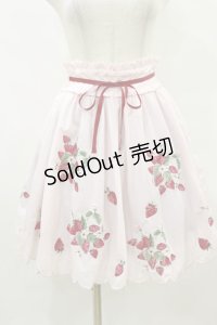Ank Rouge / ストロベリー刺繍ローンスカート M ピンク H-25-08-22-1033-CA-SK-NS-ZH