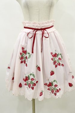 画像1: Ank Rouge / ストロベリー刺繍ローンスカート M ピンク H-25-08-22-1033-CA-SK-NS-ZH
