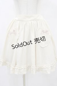Ank Rouge / ハートポッケフリルスカート M アイボリー H-25-08-22-1034-CA-SK-NS-ZH