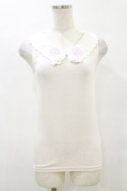 画像1: LIZ LISA / スカラップ襟刺繍タンクトップ Free ピンク H-25-08-22-1038-LO-TO-NS-ZH