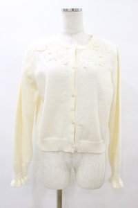 m petit by misako / AM バラレースニットカーディガン LL オフ H-25-08-22-1039-LO-TO-NS-ZH