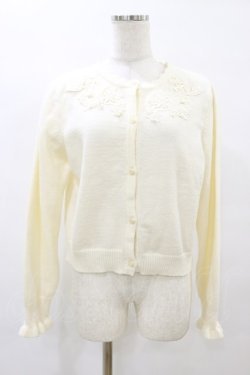 画像1: m petit by misako / AM バラレースニットカーディガン LL オフ H-25-08-22-1039-LO-TO-NS-ZH