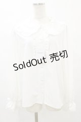 m petit by misako / AM マルエリフリルブラウス LL オフ H-25-08-22-1041-LO-BL-NS-ZH