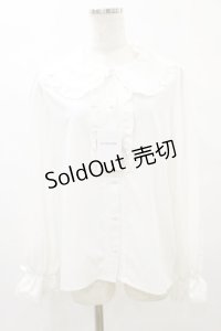 m petit by misako / AM マルエリフリルブラウス LL オフ H-25-08-22-1041-LO-BL-NS-ZH