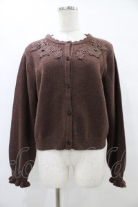 m petit by misako / AM バラレースニットカーディガン LL ブラウン H-25-08-22-061-LO-TO-NS-ZH