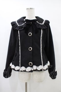 画像1: axes femme kawaii / ガーリーリボンショートコート M ブラック H-25-08-22-065-AX-CO-NS-ZH