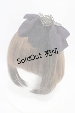 画像1: ALICE and the PIRATES / 悪魔猫と終末の砂時計柄リボンカチューシャ  パープル H-25-08-22-009-PA-AC-NS-ZH