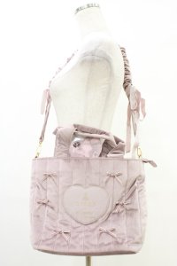 m petit by misako / NINA'Sコラボベロアリボン2wayバッグ  ピンク H-25-08-22-025-LO-BG-NS-ZH