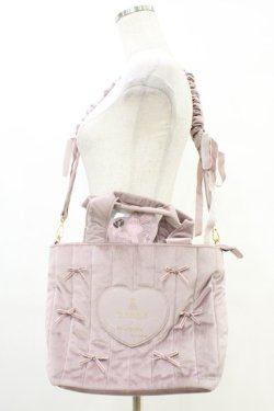 画像1: m petit by misako / NINA'Sコラボベロアリボン2wayバッグ  ピンク H-25-08-22-025-LO-BG-NS-ZH