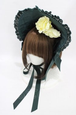 画像1: ALICE and the PIRATES / The END of immortal EDEN柄ボンネット  グリーン H-25-08-22-003-PA-AC-NS-ZH
