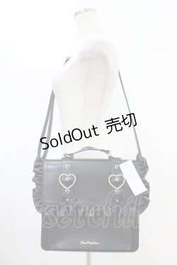 画像1: DearMyLove / ときめきハートフリルショルダー痛バッグ  ブラック H-25-08-22-026-EL-BG-NS-ZH