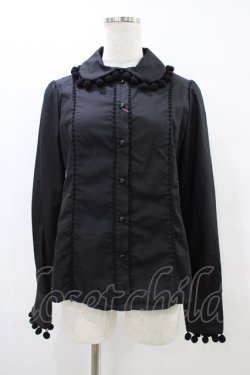 画像1: Angelic Pretty / Happyポンポンブラウス Free ブラック H-25-08-22-034-AP-BL-NS-ZH