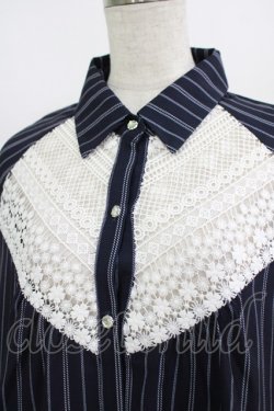 画像4: axes femme / ストライプシャツワンピース M ネイビー H-25-08-23-024-AX-TO-NS-ZH