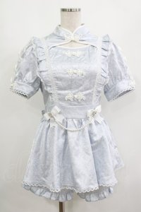 NoGenki / チャイナ風ワンピースセットアップ M サックス H-25-08-23-031-PU-OP-NS-ZH