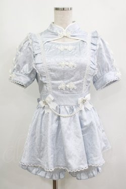 画像1: NoGenki / チャイナ風ワンピースセットアップ M サックス H-25-08-23-031-PU-OP-NS-ZH