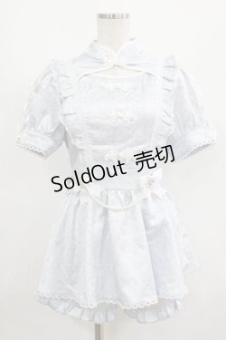 画像1: NoGenki / チャイナ風ワンピースセットアップ M サックス H-25-08-23-031-PU-OP-NS-ZH