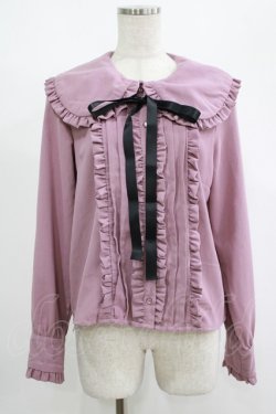 画像1: DearMyLove / ラウンドカラーフリルブラウス M パープル H-25-08-23-036-EL-BL-NS-ZH