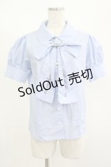 Ank Rouge / ゴシックロゴブラウス M サックス H-25-08-23-041-CA-BL-NS-ZH