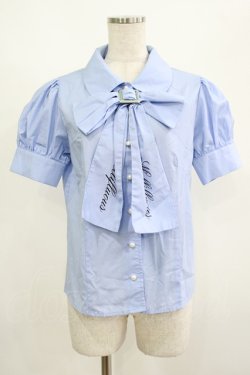 画像1: Ank Rouge / ゴシックロゴブラウス M サックス H-25-08-23-041-CA-BL-NS-ZH