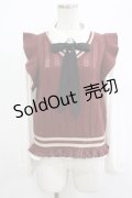 axes femme POETIQUE / チルデンニットベスト付ブラウス M オフ/ボルドー H-25-08-23-047-AX-TO-NS-ZH