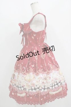 画像2: BABY,THE STARS SHINE BRIGHT / Clockwork tea party柄ルミエールジャンパースカート Free ローズティー(エンジ×エンジレース) H-25-08-23-001-BA-OP-NS-ZH
