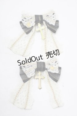 画像2: BABY,THE STARS SHINE BRIGHT / Maria de la Croixリボンコーム  オフ/ブラック H-25-08-23-062-BA-AC-NS-ZH