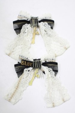 画像3: BABY,THE STARS SHINE BRIGHT / Maria de la Croixリボンコーム  オフ/ブラック H-25-08-23-062-BA-AC-NS-ZH