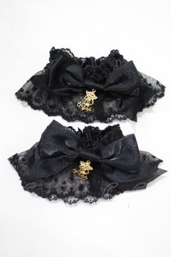 画像1: ALICE and the PIRATES / チュールレースお袖とめ  ブラック H-25-08-23-067-PA-ZA-NS-ZH