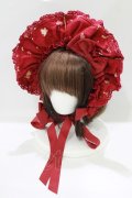 BABY,THE STARS SHINE BRIGHT / Clockwork tea party柄ボンネット  ローズティー(エンジ×エンジレース) H-25-08-23-076-BA-AC-NS-ZH