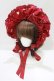 画像1: BABY,THE STARS SHINE BRIGHT / Clockwork tea party柄ボンネット  ローズティー(エンジ×エンジレース) H-25-08-23-076-BA-AC-NS-ZH (1)