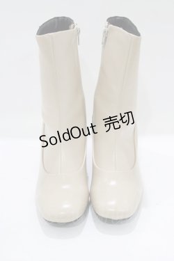 画像1: F&A / 【晴雨兼用】スクエアトゥレインブーツ M IVORY H-25-08-23-079-LO-SH-NS-ZH