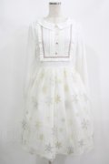 axes femme POETIQUE / 雪の結晶ラメ刺繍長袖ワンピース M オフ H-25-08-23-009-AX-OP-NS-ZH