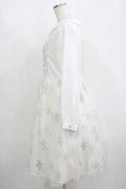 画像2: axes femme POETIQUE / 雪の結晶ラメ刺繍長袖ワンピース M オフ H-25-08-23-009-AX-OP-NS-ZH