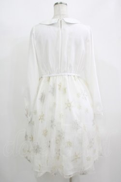 画像3: axes femme POETIQUE / 雪の結晶ラメ刺繍長袖ワンピース M オフ H-25-08-23-009-AX-OP-NS-ZH