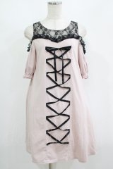 Ank Rouge / 肩あきカットワンピース M ピンク H-25-08-23-014-CA-OP-NS-ZH