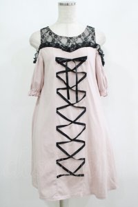 Ank Rouge / 肩あきカットワンピース M ピンク H-25-08-23-014-CA-OP-NS-ZH
