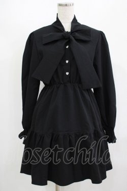 画像1: DearMyLoveRose / ボウタイティアードミニワンピース M ブラック H-25-08-23-017-EL-OP-NS-ZH