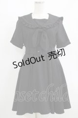 DearMyLove / 十字架刺繍セーラーワンピース M ブラック H-25-08-23-018-EL-OP-NS-ZH