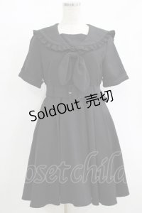 DearMyLove / 十字架刺繍セーラーワンピース M ブラック H-25-08-23-018-EL-OP-NS-ZH