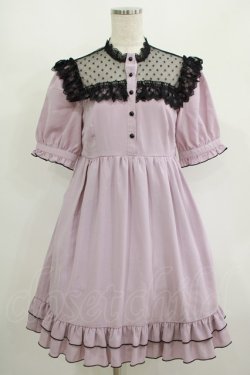 画像1: DearMyLove / ドットチュール切替ワンピース M ピンク H-25-08-23-020-EL-OP-NS-ZH