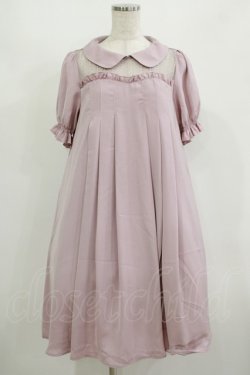 画像1: axes femme POETIQUE / メッセージリボンＡラインワンピース M ピンク H-25-08-23-021-AX-OP-NS-ZH