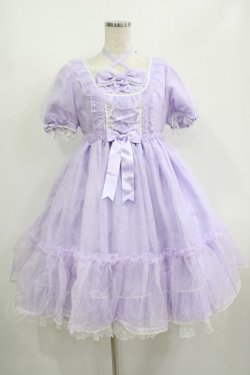 画像1: Angelic Pretty / Lovelyオーガンジーワンピース Free ラベンダー H-25-08-24-001-AP-OP-NS-ZH