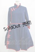 Favorite / チャイナワンピース XL ネイビー/レッド H-25-08-24-026-LO-OP-NS-ZH