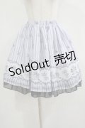 axes femme POETIQUE / ティーパーティー柄スカート M サックス H-25-08-24-033-AX-SK-NS-ZH